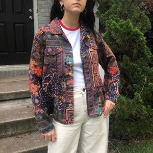 Patterned trucker jacket